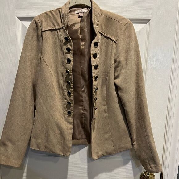 Roz & Ali Beige Suede Jacket - Picture 1 of 7